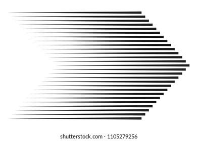 Creative vector illustration of different simple speed line isolated on background. Motion effects collection art design. Abstract concept graphic halftone element.