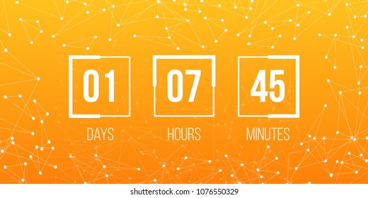 Creative Vector Illustration Of Digital Clock Timer Isolated On Background. Countdown Art Design. For Coming Soon Or Under Construction. Abstract Concept Graphic Element. Web Site Flat Template.