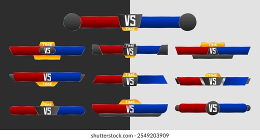 Creative vector illustration digital scoreboard broadcast graphic, versus competition bar