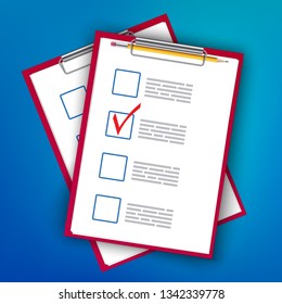 Creative vector illustration of to do check list ticks,clipboard on background. Art design planning to-do things, survey, exam template. Abstract concept graphic element