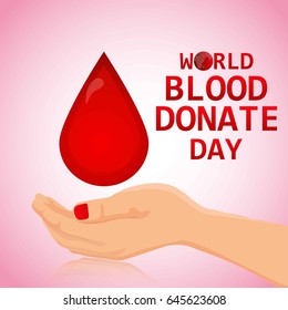 Creative Vector illustration of Donate blood concept for World blood donor day-June 14.