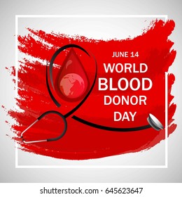 Creative Vector illustration of Donate blood concept for World blood donor day-June 14.