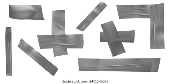 Creative vector illustration of duct insulating adhesive tape isolated on transparent background.