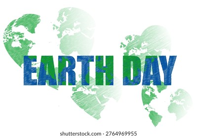 A creative vector illustration for Earth Day featuring the bold text 