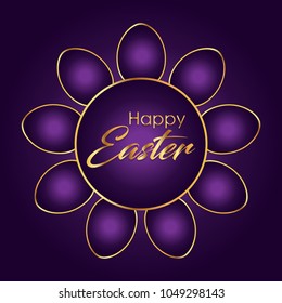 Creative vector illustration for Easter with calligraphic text - Happy Easter. Can be used for posters, greetings, banners, backgrounds, invitation and print designs. 