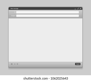 Creative vector illustration of email message interface with send form isolated on transparent background. Art design blank mockup template. Abstract concept mail page web panel.