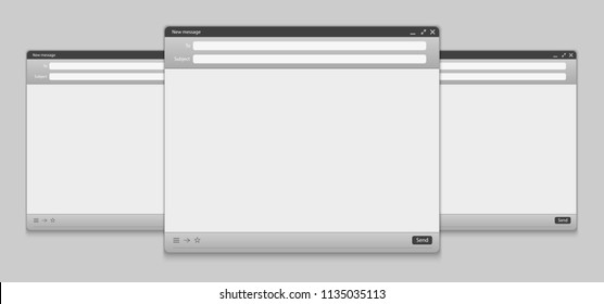 Creative vector illustration of email message interface with send form isolated on transparent background. Art design E-mail blank mockup template. Abstract concept mail page interface web panel.