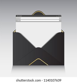 Creative vector illustration of email message interface with send form isolated on transparent background. Art design E-mail blank mockup template. Abstract concept mail page interface web panel.