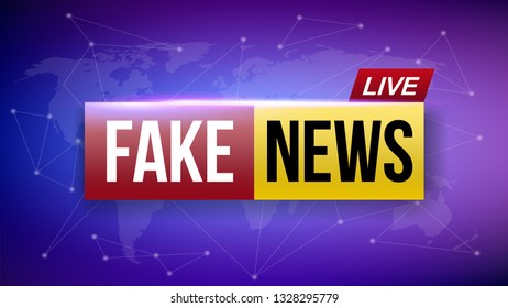 Creative vector illustration of fake news live broadcasting television screen isolated on transparent background. Art design channel tv template. Abstract concept graphic element