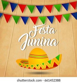 Creative vector illustration of festa junina background holiday