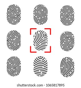 Creative vector illustration of fingerprint. Art design finger print. Security crime sign. Abstract concept graphic element. Thumbprint id