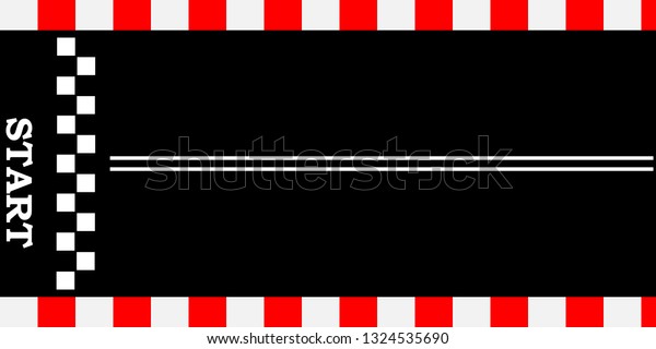 Creative\
vector illustration of finish line racing background top view. Art\
design. Start or finish on kart race. Grunge textured on the\
asphalt road. Abstract concept graphic element\
