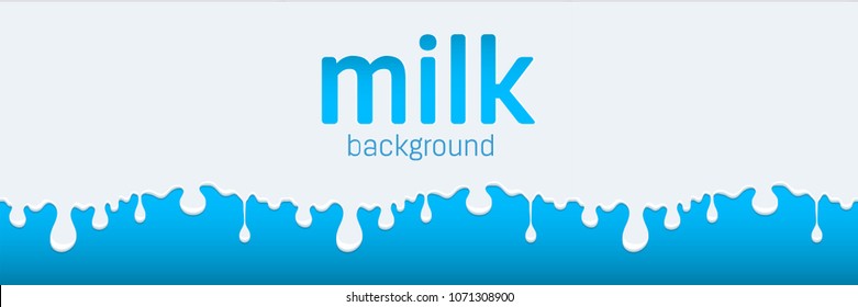 Creative vector illustration of flow and drip of milk. Splash drop cream. Art design food. Dairy product. Abstract concept graphic element. White liquid yogurt drink.