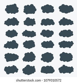 Creative vector illustration of fluffy sky clouds isolated on background. Art design set. Abstract concept graphic element