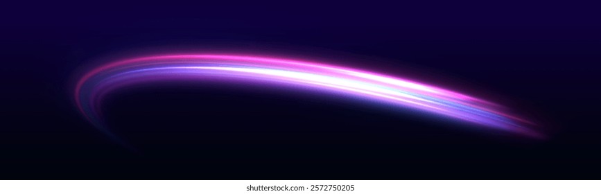Creative vector illustration of flying cosmic meteor, planetoid, comet, fireball isolated on transparent background. Sport car is made of polygons, lines and connected dots.	