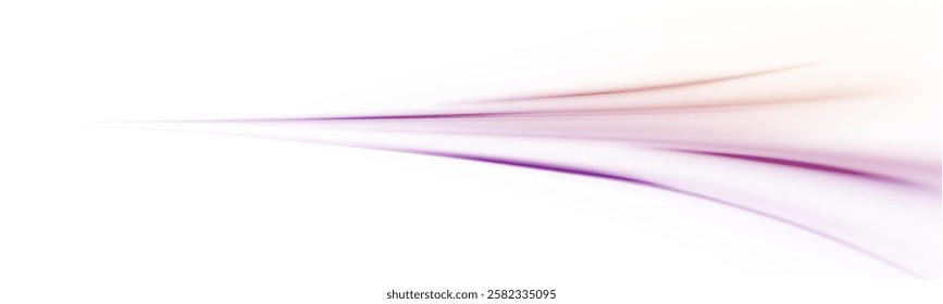 Creative vector illustration of flying cosmic meteor, planetoid, comet, fireball isolated on transparent background. Effect, png, wave,neon,line. Light arc in neon colors, in the form of a turn.