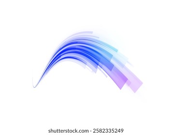 Creative vector illustration of flying cosmic meteor, planetoid, comet, fireball isolated on transparent background. Effect, png, wave,neon,line. Light arc in neon colors, in the form of a turn.  