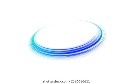 Creative vector illustration of flying cosmic meteor, planetoid, comet, fireball isolated on transparent background. Effect, png, wave,neon,line. Light arc in neon colors, in the form of a turn.  