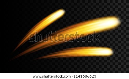 Creative vector illustration of flying cosmic meteor, planetoid, comet, fireball isolated on transparent background. Fire ball art design. Armageddon catastrophe. Abstract concept graphic element