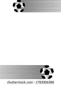 Creative vector illustration. Football soccer balls. Black silhouettes. 