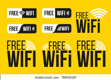 Creative vector illustration of free wifi icon symbol set isolated on transparent background. Art design wireless network for wlan free access. Abstract concept graphic wave signal element.