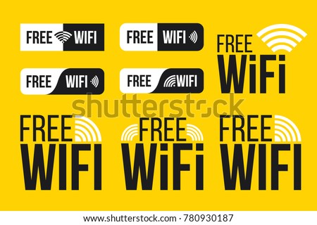 Creative vector illustration of free wifi icon symbol set isolated on transparent background. Art design wireless network for wlan free access. Abstract concept graphic wave signal element.