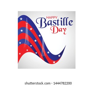 Creative vector Illustration For The French National Day.Happy Bastille Day.