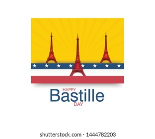 Creative vector Illustration For The French National Day.Happy Bastille Day.