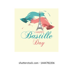 Creative vector Illustration For The French National Day.Happy Bastille Day.