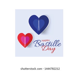 Creative vector Illustration For The French National Day.Happy Bastille Day.