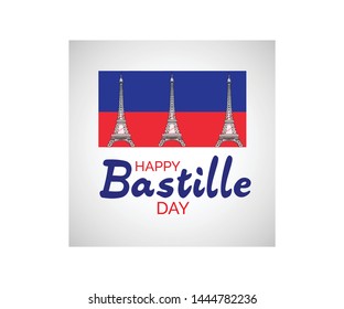 Creative vector Illustration For The French National Day.Happy Bastille Day.