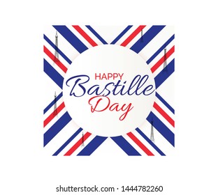 Creative vector Illustration For The French National Day.Happy Bastille Day.