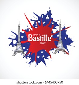 Creative vector Illustration For The French National Day.Happy Bastille Day.