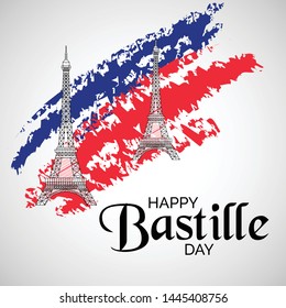 Creative vector Illustration For The French National Day.Happy Bastille Day.