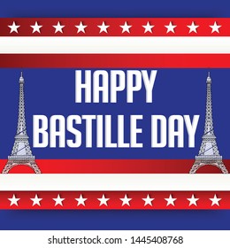 Creative vector Illustration For The French National Day.Happy Bastille Day.