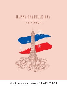 Creative vector illustration for French national day.