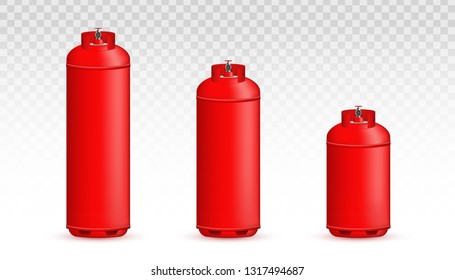 Creative vector illustration of gas cylinder, tank, balloon, container of propane, butane, acetylene, carbon dioxide isolated on transparent background. Art design template. Abstract concept element