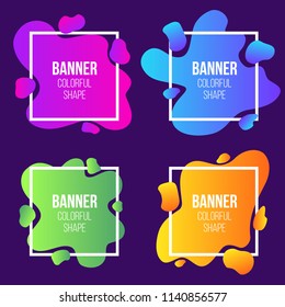 Creative vector illustration of geometric liquid style simple form frames banner isolated on transparent background. Art design blank mockup template border. Abstract concept graphic trendy element.