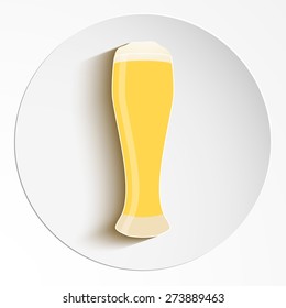 creative vector illustration with a glass of beer. Vector symbol or icon