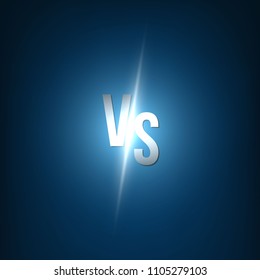 Creative vector illustration of glow versus background. VS logo art design for competition, fight, sport match, event, game, video, dance, singer. Abstract concept graphic element