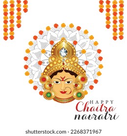 Creative vector illustration of goddess for happy navratri 