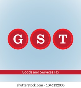 Creative vector illustration for Goods and Service Tax acronym GST. Can be used for GST icons, badge, button, concept, banner, poster, brochure, web, and backgrounds with finance, tax and accounting. 