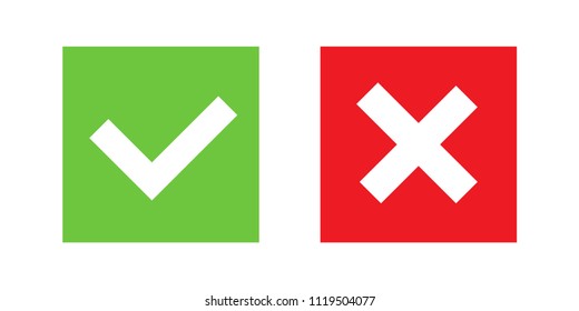 Creative vector illustration of green tick, red cross isolated on transparent background. Art design with text do and dont. Right or wrong. True or false. Abstract concept graphic element