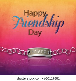 Creative vector illustration of Greeting, Poster, Flyer or Card for Happy Friendship Day .
