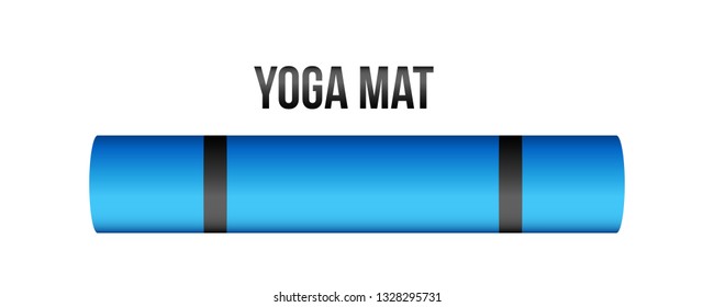 Creative vector illustration of half rolled yoga mat isolated on transparent background. Art design fitness and health template. Abstract concept graphic pilates exercise equipment element