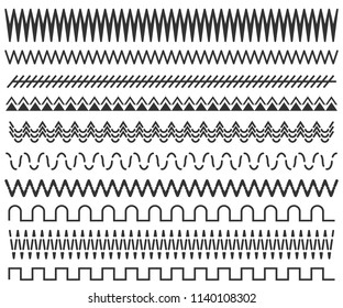 Creative vector illustration of hand drawn line frames set isolated on transparent background. Seamless doodle geometric pattern. Art design sketch ornaments. Abstract concept graphic element