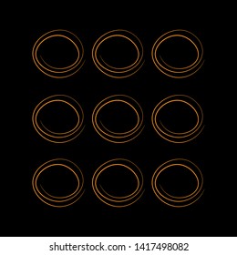Creative vector illustration of hand drawning circle line sketch set isolated on transparent background. Art design round circular scribble doodle. Abstract graphic element for message note mark. 