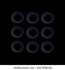 Creative vector illustration of hand drawning circle line sketch set isolated on transparent background. Art design round circular scribble doodle. Abstract graphic element for message note mark. 