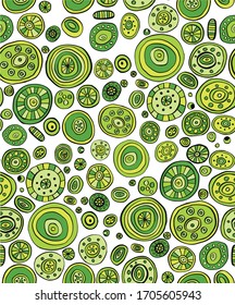 Ilustración vectorial creativa del dibujo de la línea circular de dibujo a mano aislado en fondo transparente. Diseño artístico, garabatos circulares 3