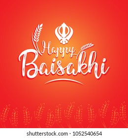 Creative vector illustration for Happy Baisakhi, a festival celebrated in Punjab province of India by sikh community. Can be used for posters, banners, greetings, backgrounds, and festive decorations.